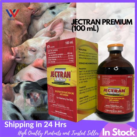jectran|Viddavet Jectran Premium Iron Dextran with Zinc Unahco 100 ml.